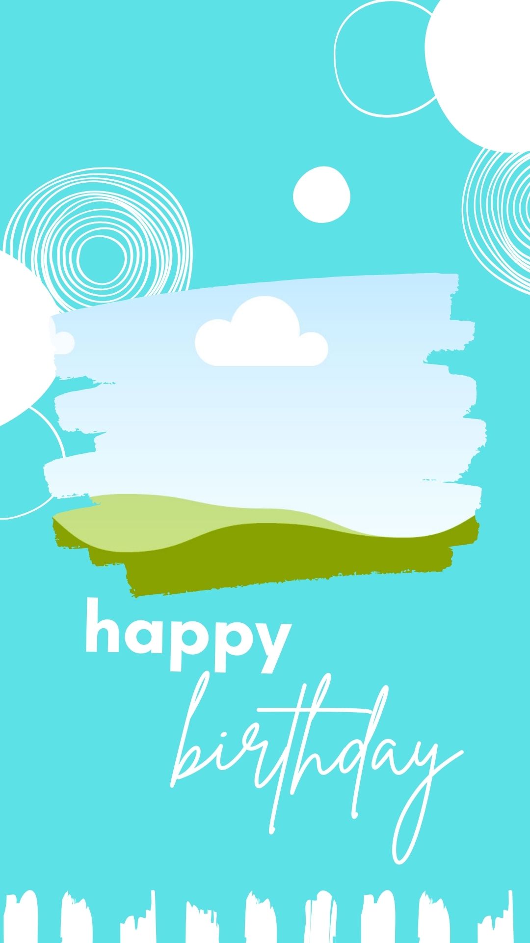 Aesthetic Happy Birthday Instagram Story Template turquoise color