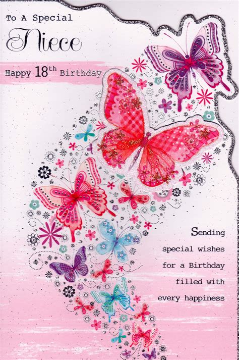 Beautiful Niece Birthday butterfly pink cute design