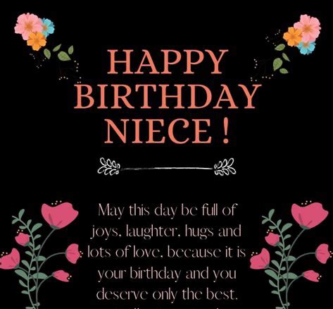 Best Birthday Wishes for Niece black background