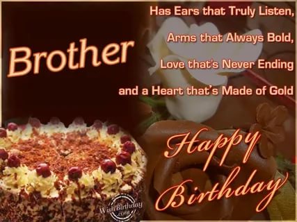 Birthday Wishes For Brother chocolate cake