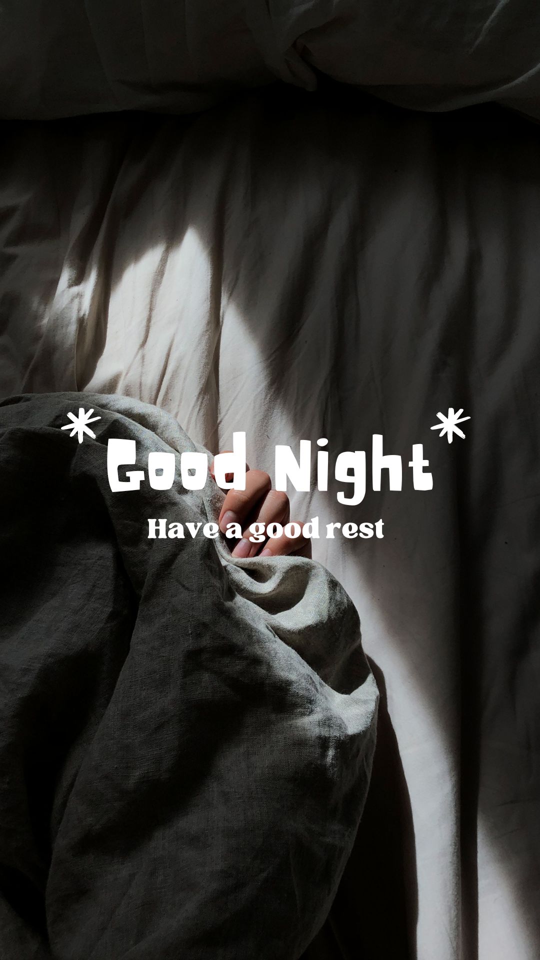 Cute Good Night Greeting Instagram Story Have a Good Rest Bed