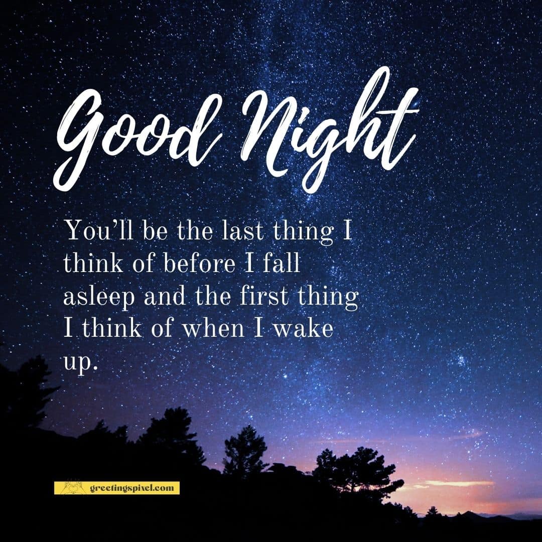 Good night image with quotes and night sky background