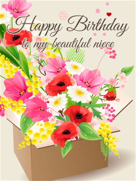Gorgeous Flower Happy Birthday Card for Niece yyt