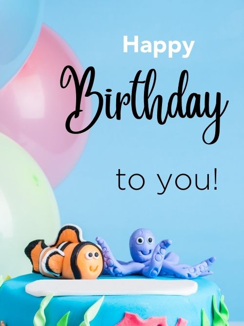 Happy Birthday Images blue background black text