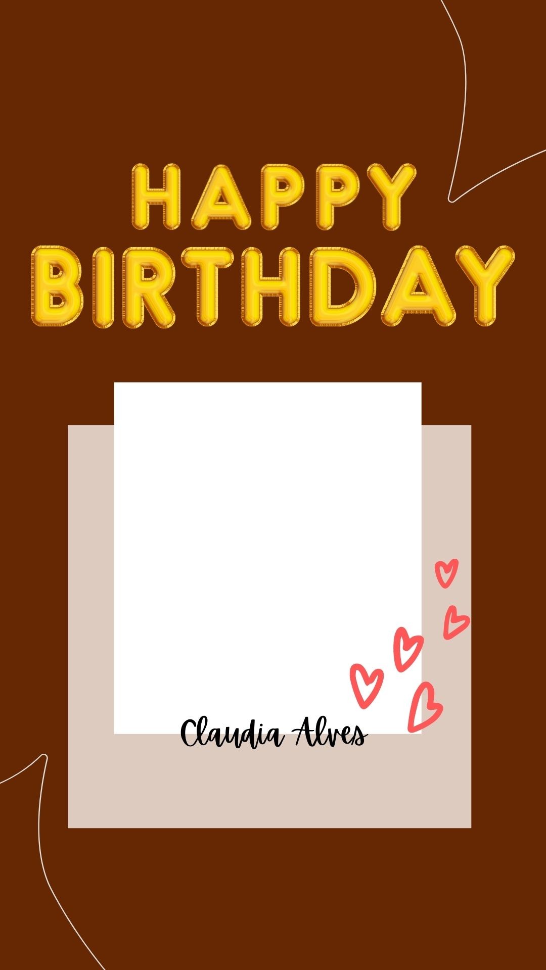 Happy birthday instagram story background brown color