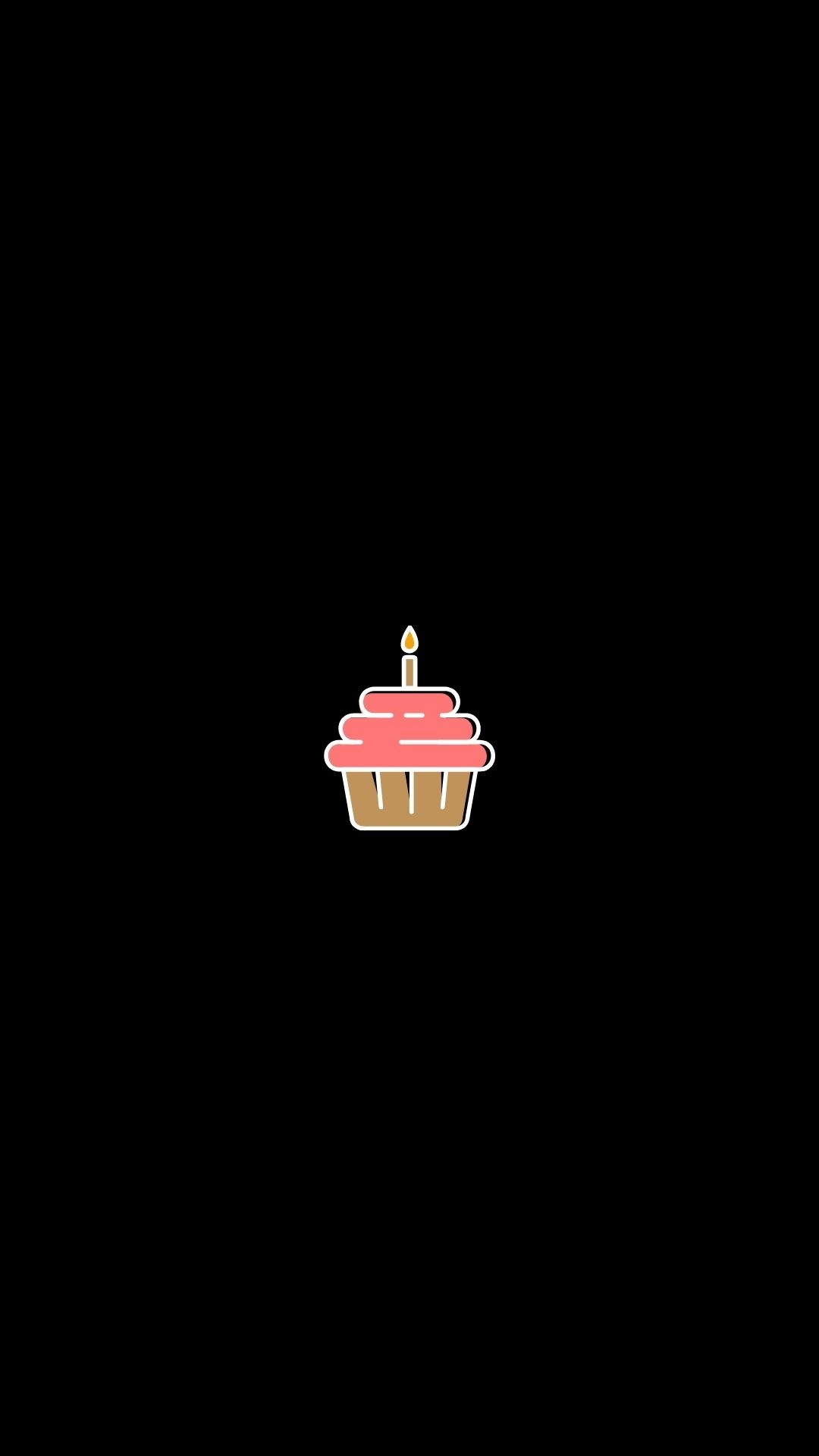 Happy birthday instagram story highlight cover black with cute cake