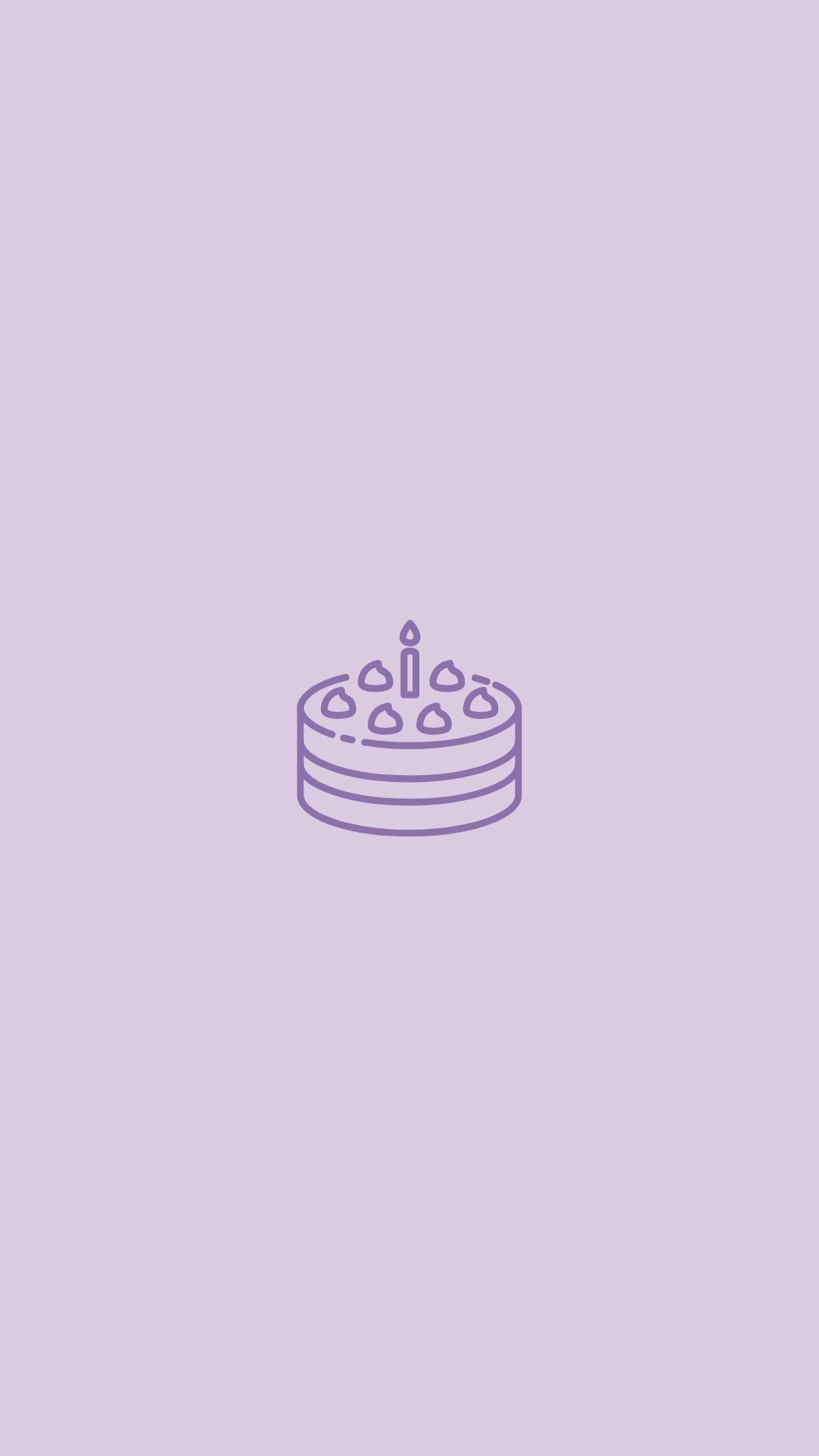 Happy birthday instagram story highlight cover purple with cake icon