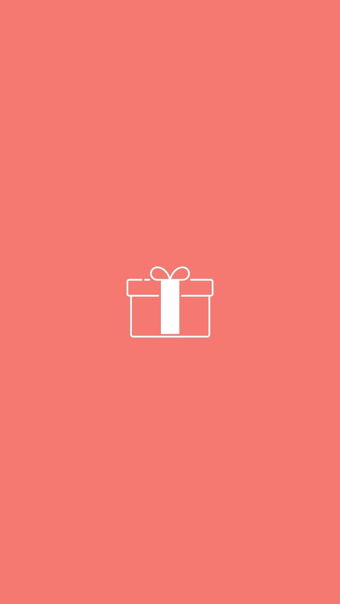 Happy birthday instagram story highlight cover salmon color with gift icon