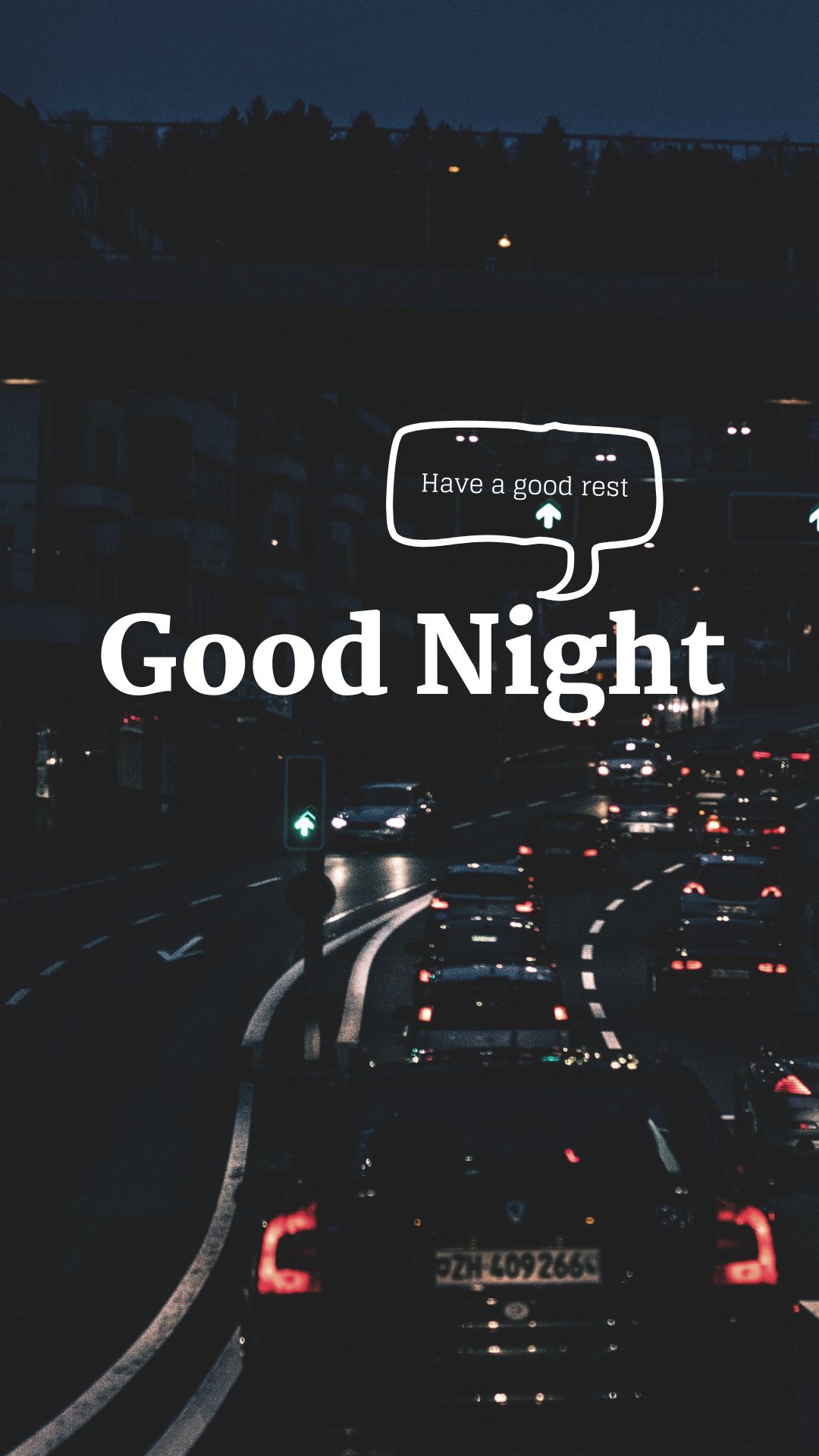 Modern Good Night Greeting Instagram Story Lighted Street