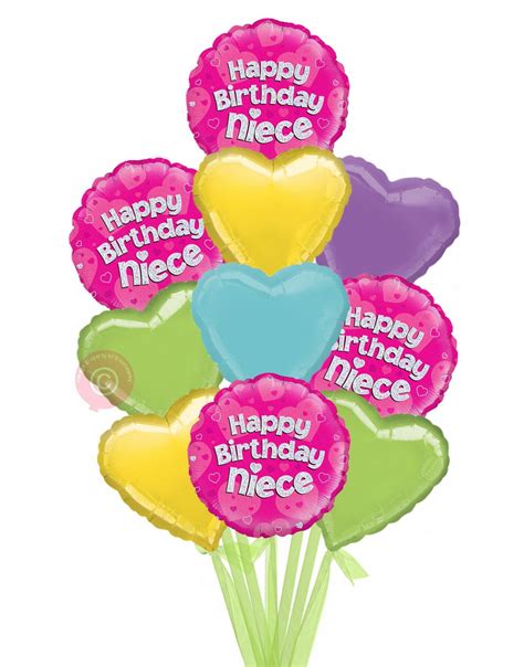 Personalised Happy Birthday Niece Pink Holographic Helium