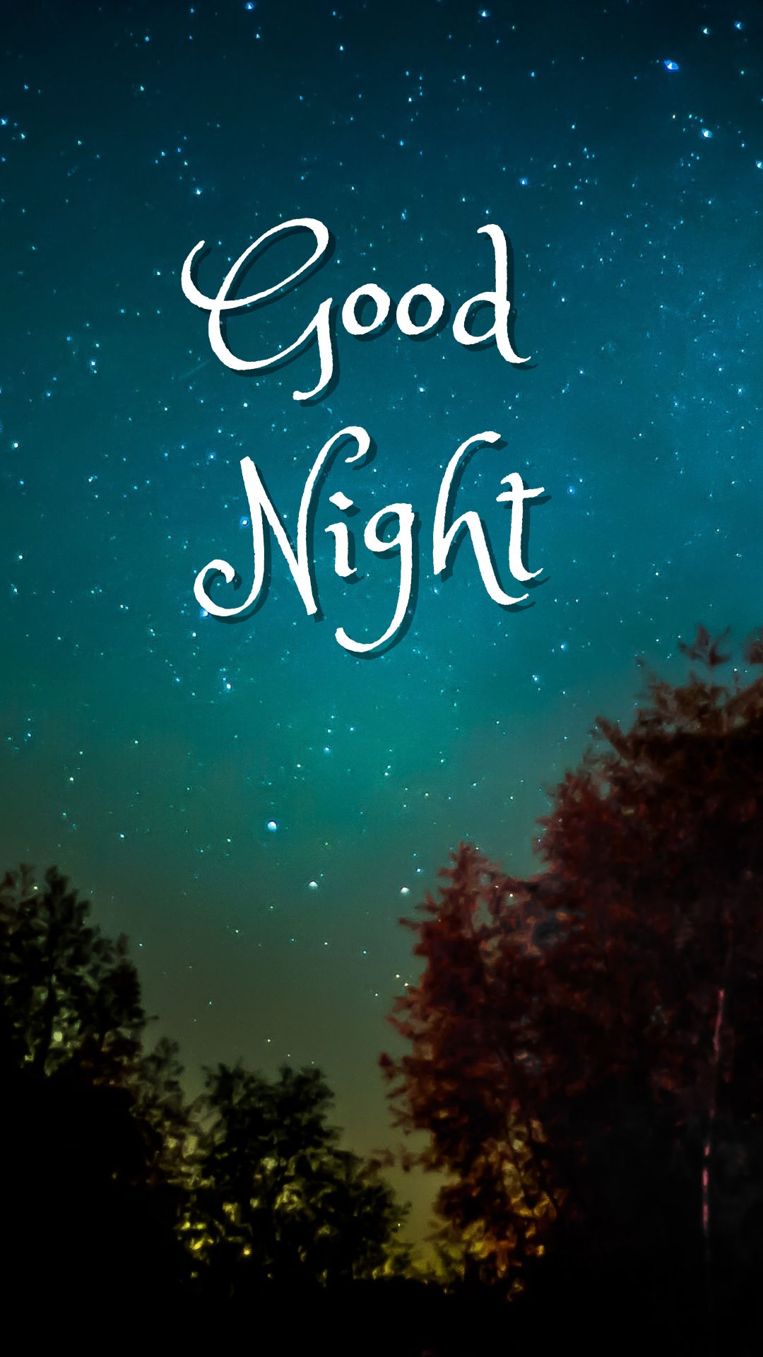Turquoise Good Night Instagram Story Starry Night