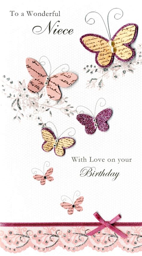Wonderful Niece Happy Birthday card with butterfly