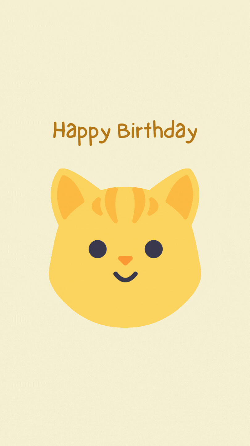 cat head happy birthday images gif free download