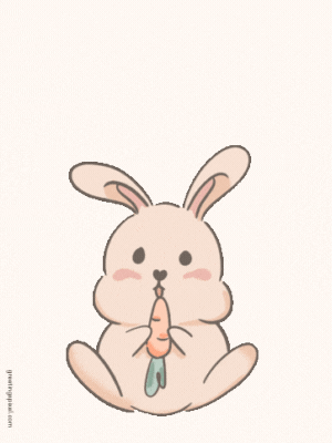 good night gif cute with bunny eat carrot