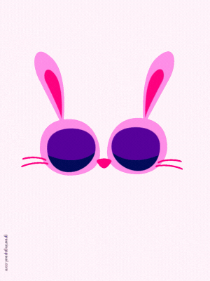 good night gif cute with bunny sunglasses