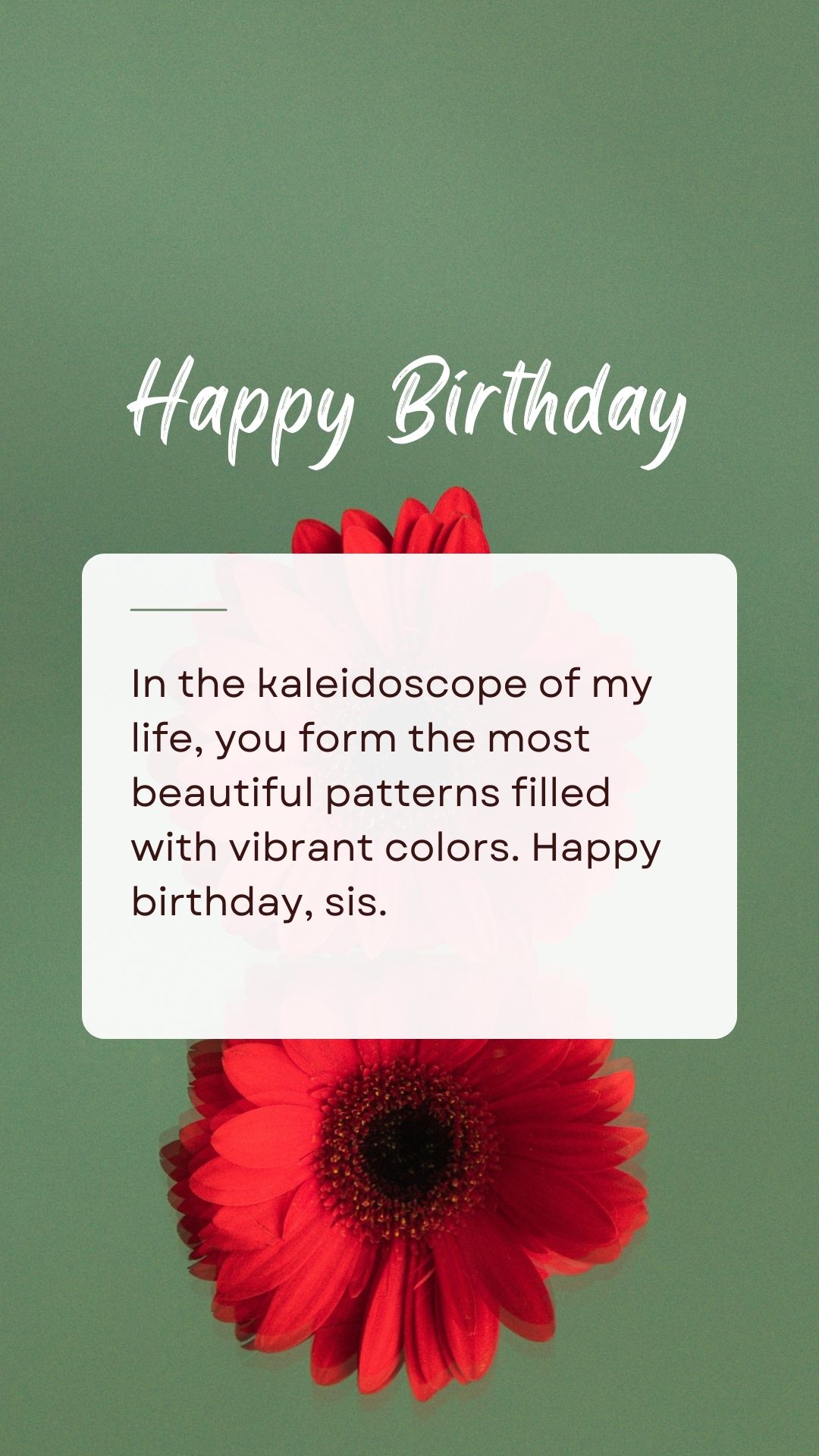 green red flower birthday images sister wishes download