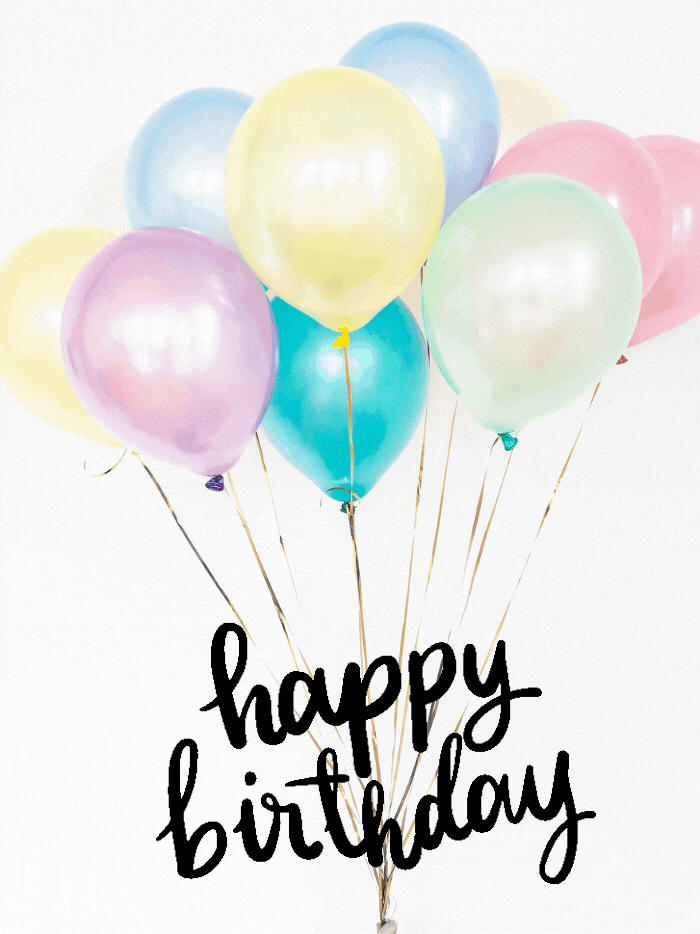 happy birthday gif with baloon