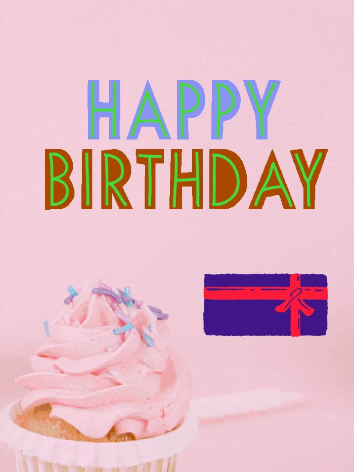 happy birthday gif with gift