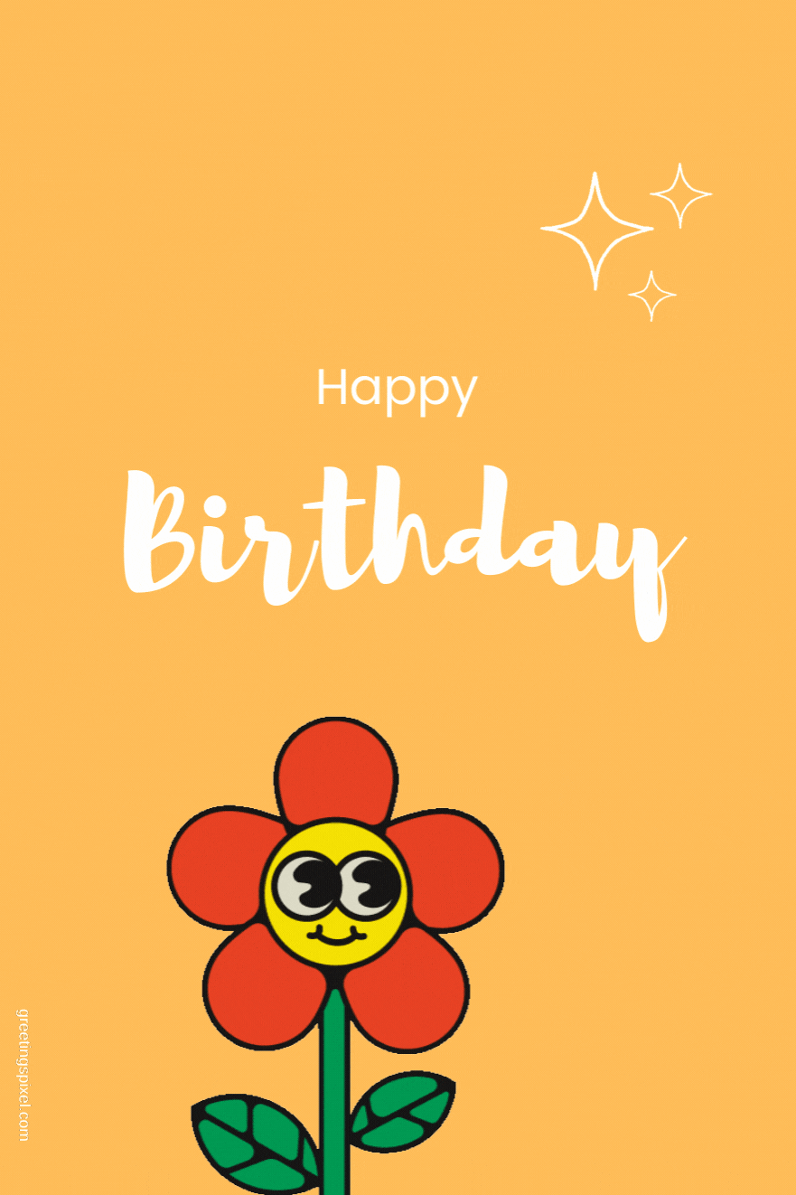 happy birthday images flowers gif cute