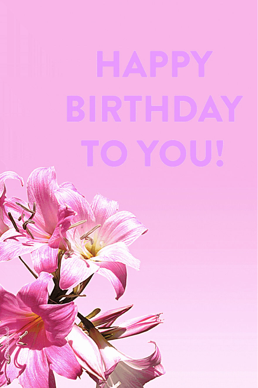 happy birthday images flowers gif pink 1