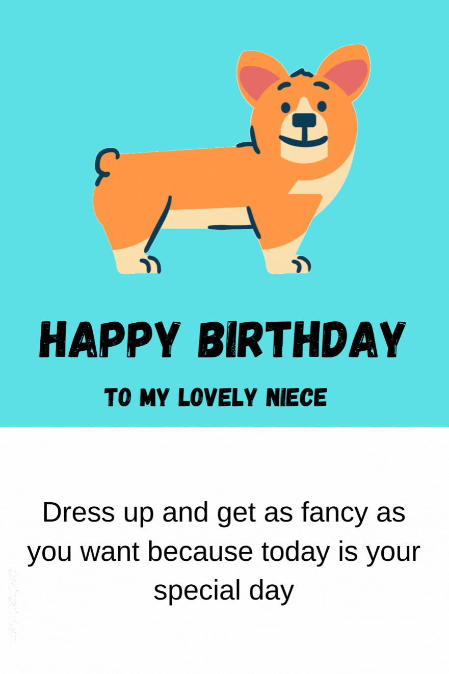 happy birthday niece images with dogs gif