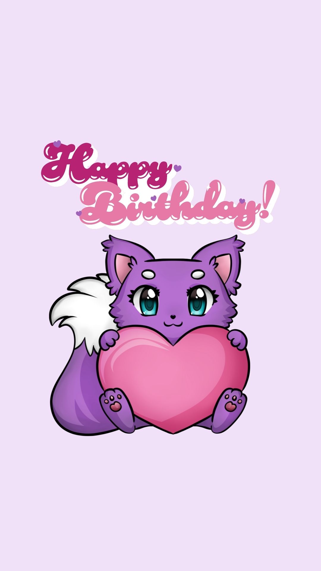 purple cute cats happy birthday design